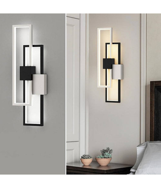 Applique Led Rettangolare 2x23w Cct 3000k A 6500k Parete Dimmerabile Telecomando         