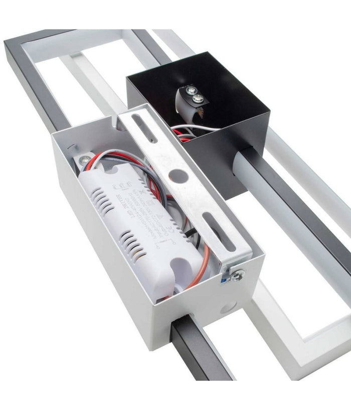 Applique Led Rettangolare 2x23w Cct 3000k A 6500k Parete Dimmerabile Telecomando         