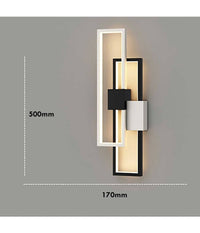 Applique Led Rettangolare 2x23w Cct 3000k A 6500k Parete Dimmerabile Telecomando         