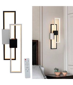 Applique Led Rettangolare 2x23w Cct 3000k A 6500k Parete Dimmerabile Telecomando         