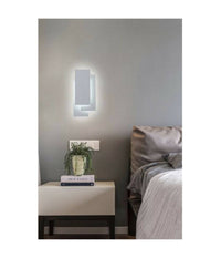 Applique Led Rettangolo Comodino Abat Jour 12 W Luce Fredda Calda Naturale E41  -bianco Freddo      -