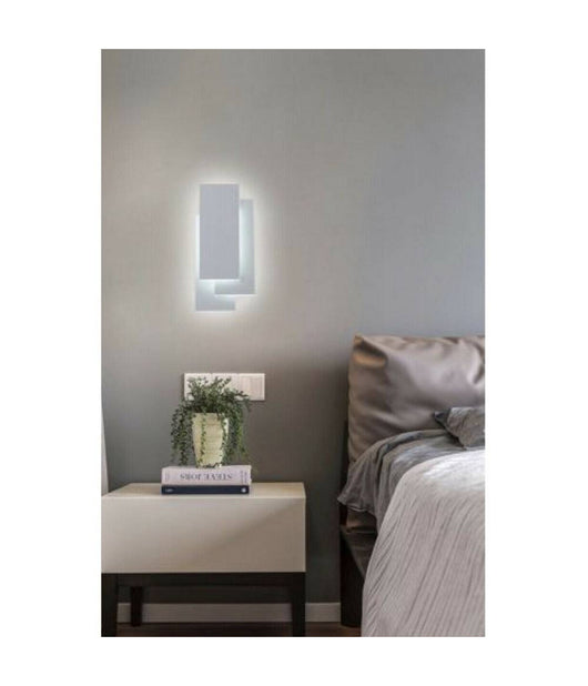 Applique Led Rettangolo Comodino Abat Jour 12 W Luce Fredda Calda Naturale E41         