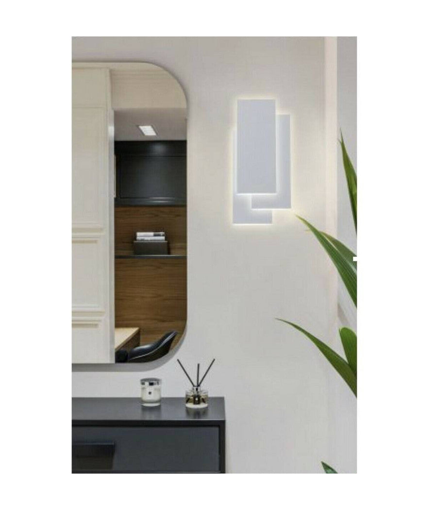 Applique Led Rettangolo Comodino Abat Jour 12 W Luce Fredda Calda Naturale E41  -bianco Naturale      -