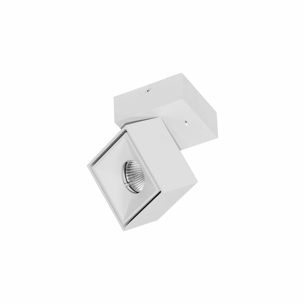 Applique Mini Rubyc Tricolore da 7w a led orientabile quadrata bianca