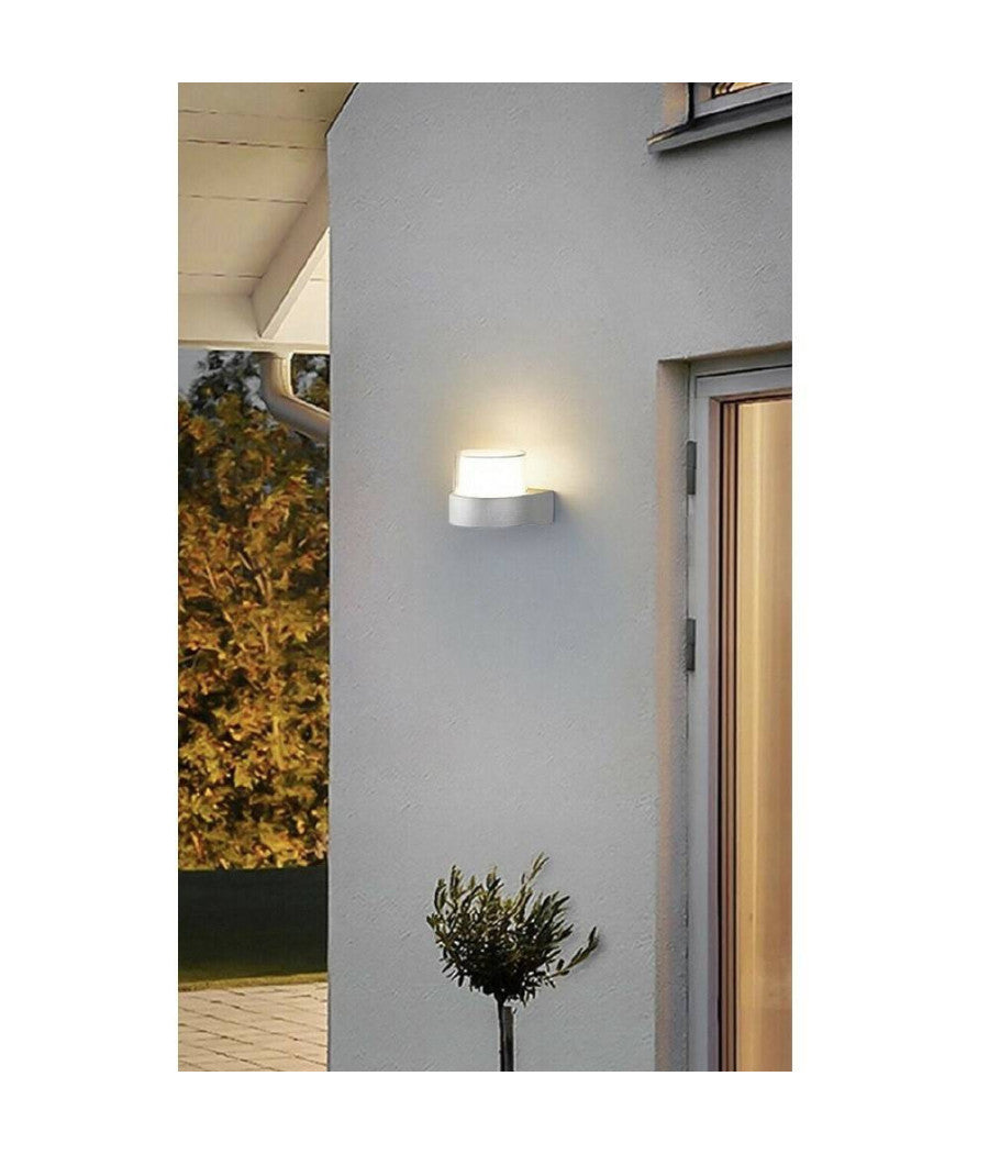 Applique Moderna A Led Grigio Esterno Da Parete 7 W Luce 6500k 3000k 4000k Es57         