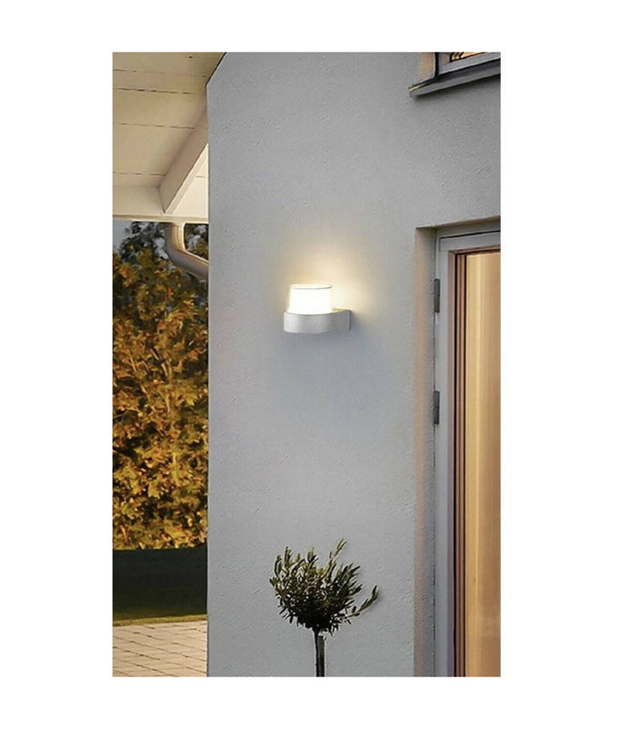 Applique Moderna A Led Grigio Esterno Da Parete 7 W Luce 6500k 3000k 4000k Es57         