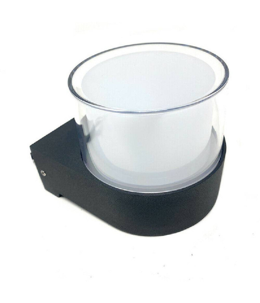 Applique Moderna A Led Per Esterno Da Parete Nero 7w Luce 6500k 3000k 4000k Es57  -bianco Freddo      -