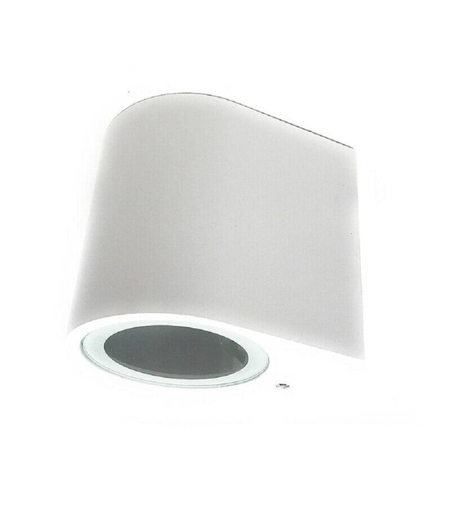 Applique Moderno A Parete Per Esterno Lampada Giardino Faretto Gu10 Ip65 Es53  Bianco       