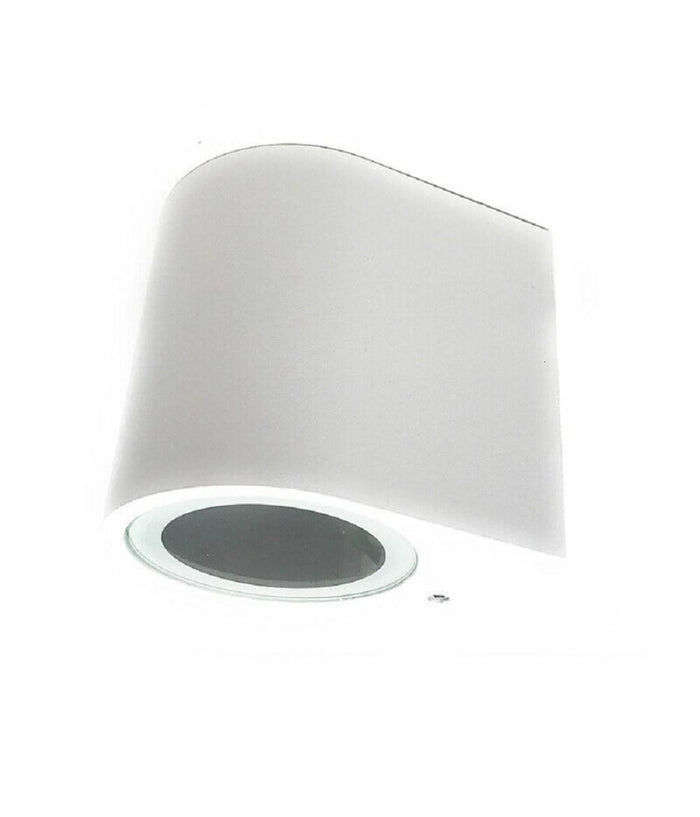 Applique Moderno A Parete Per Esterno Lampada Giardino Faretto Gu10 Ip65 Es53  Bianco       