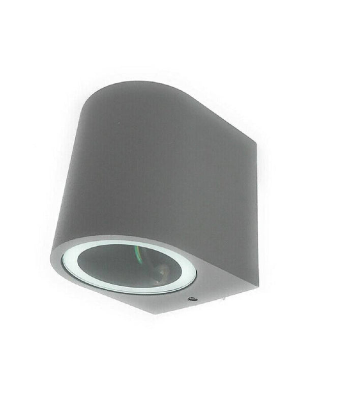 Applique Moderno A Parete Per Esterno Lampada Giardino Faretto Gu10 Ip65 Es53  Grigio       