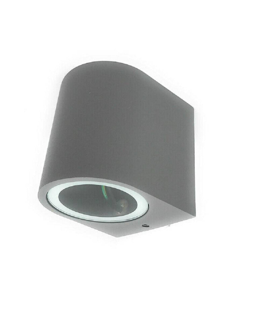 Applique Moderno A Parete Per Esterno Lampada Giardino Faretto Gu10 Ip65 Es53  Grigio       
