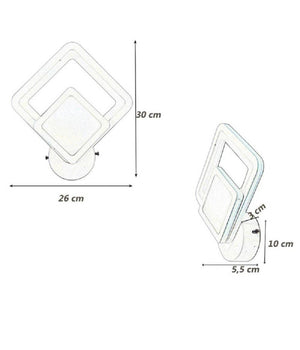 Applique Moderno Led Rombo 12w Lampada Da Parete Tre Colorazione Di Luce E82-b3c         
