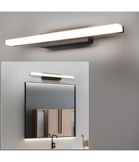 Applique Moderno Nero Lampada Parete Led 9w 4000k Luce Specchio Bagno Vetro Satinato         