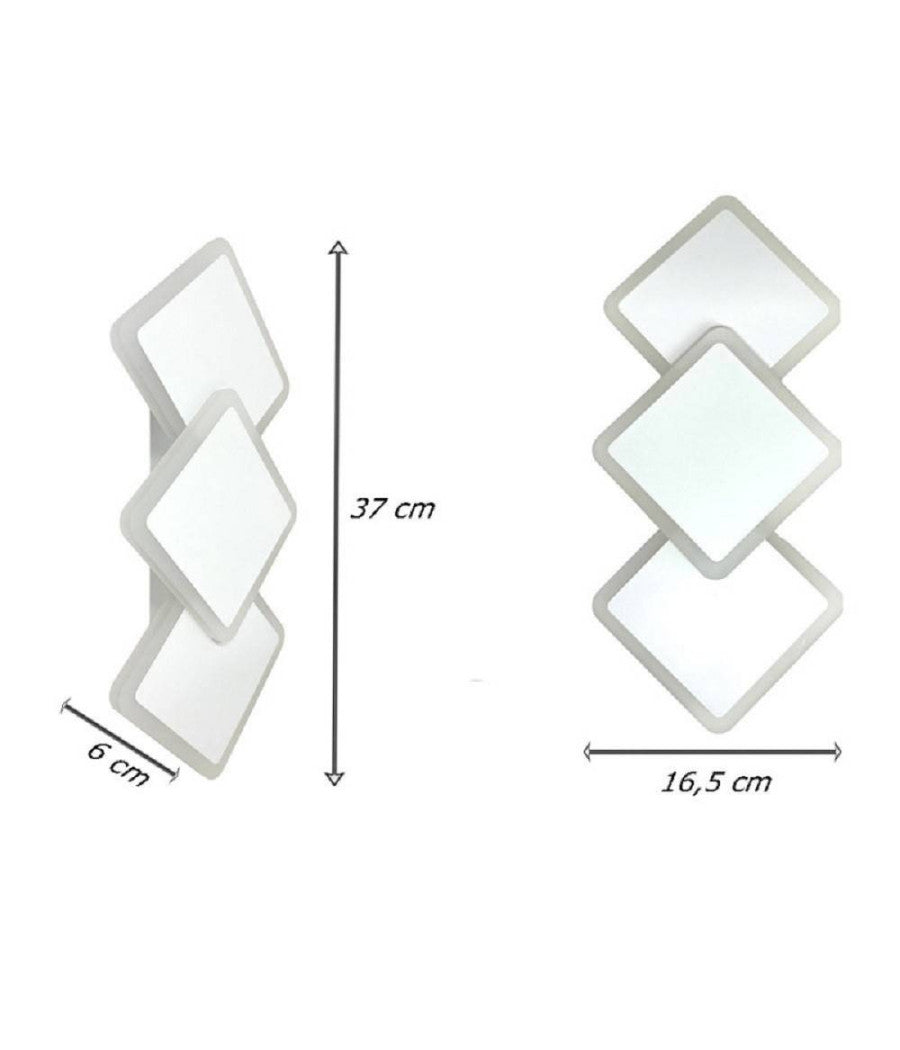 Applique Moderno Triplo Rombi A Led 14w Da Parete 3 Colorazioni Di Luce Aq31-b3c         
