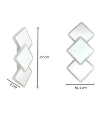 Applique Moderno Triplo Rombi A Led 14w Da Parete 3 Colorazioni Di Luce Aq31-b3c         