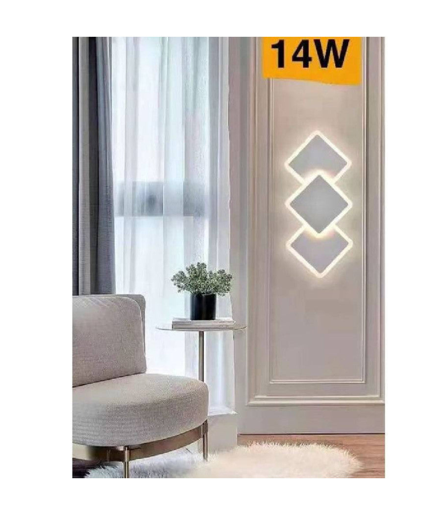 Applique Moderno Triplo Rombi A Led 14w Da Parete 3 Colorazioni Di Luce Aq31-b3c         