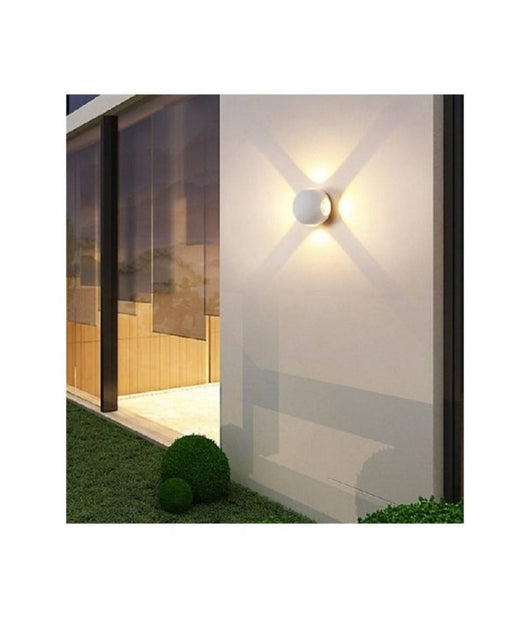Applique Muro A Sfera 4 Fasci Di Luce Esterno Bianco Luce 3000k 6000k 4000k Es58         