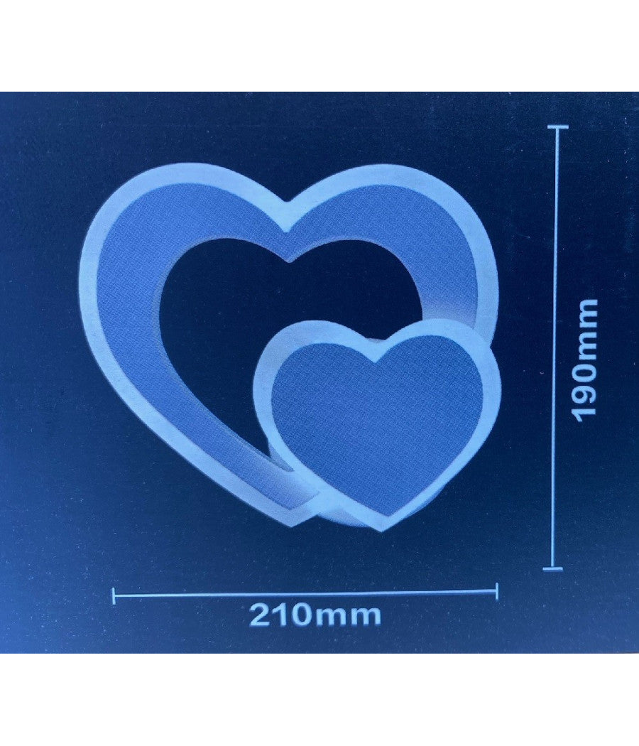 Applique Muro Led Interno Moderno Doppio Cuore 12 W Luce 3000k 4000k 6500k E83-b         