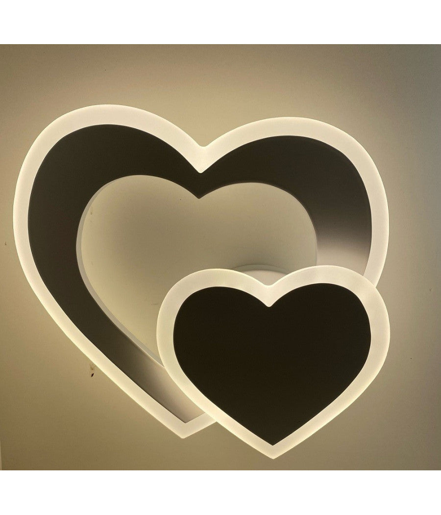 Applique Muro Led Interno Moderno Doppio Cuore 12 W Luce 3000k 4000k 6500k E83-b         