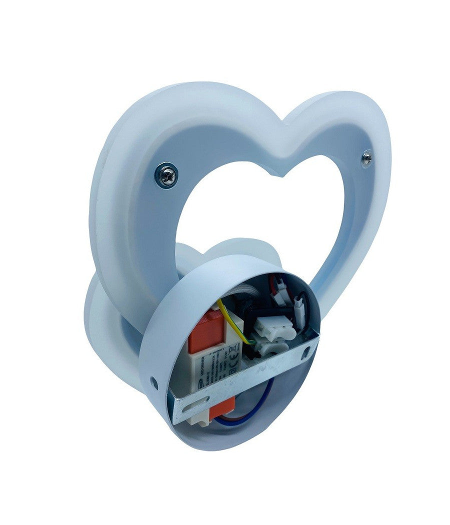 Applique Muro Led Interno Moderno Doppio Cuore 12 W Luce 3000k 4000k 6500k E83-b         