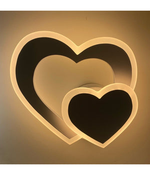 Applique Muro Led Interno Moderno Doppio Cuore 12 W Luce 3000k 4000k 6500k E83-b         