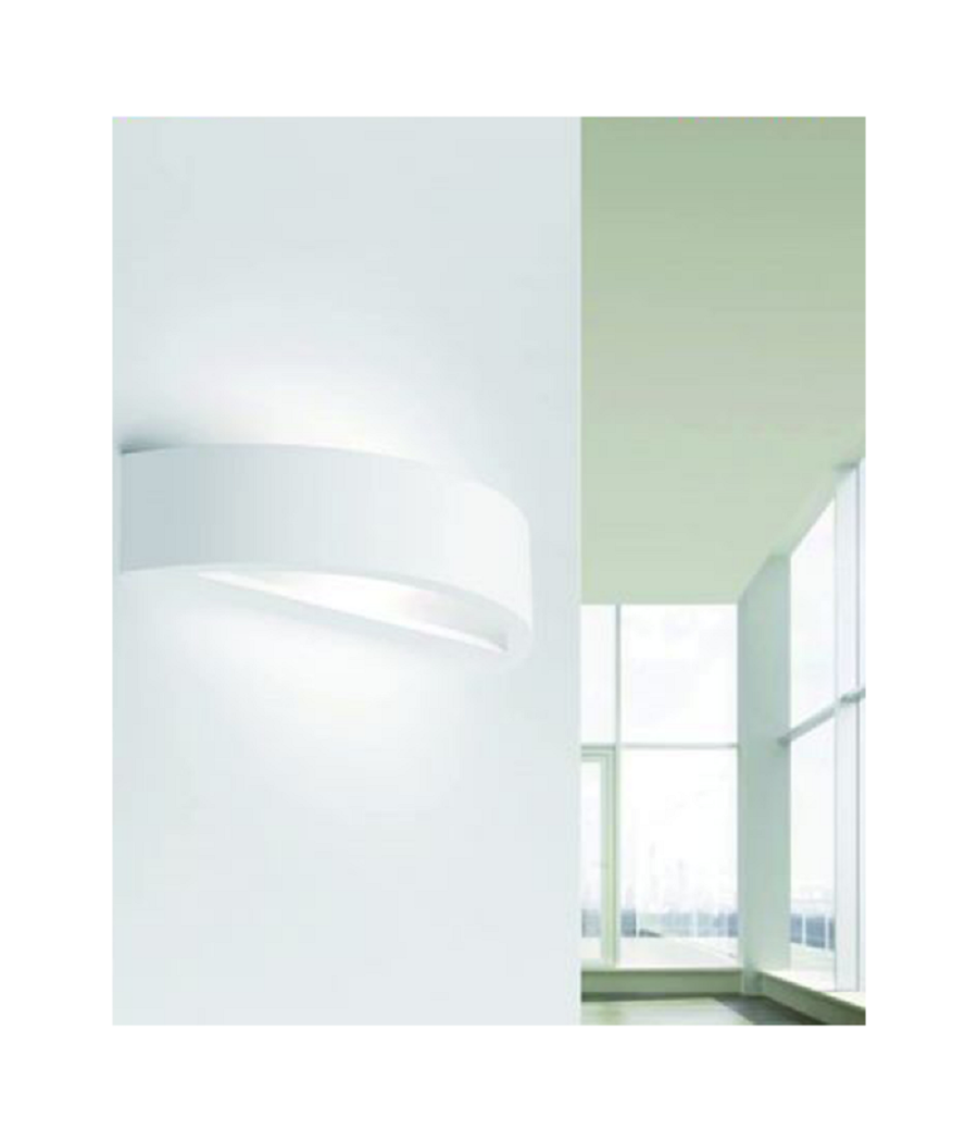 Applique Muro Moderno In Gesso Mezzaluna Slim 1xr7s Lampada Verniciabile Gs-e62         