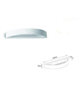 Applique Muro Moderno In Gesso Mezzaluna Slim 1xr7s Lampada Verniciabile Gs-e62         