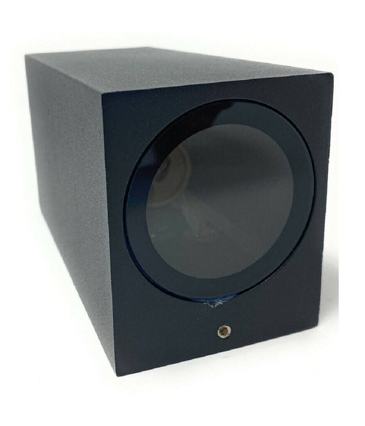 Applique Parete Doppia Emissione Attacco Gu10 Lampada Moderna Es55 Up & Down Ip65  Nero       