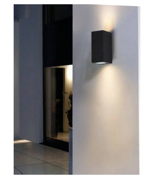 Applique Parete Doppia Emissione Attacco Gu10 Lampada Moderna Es55 Up & Down Ip65  Nero       