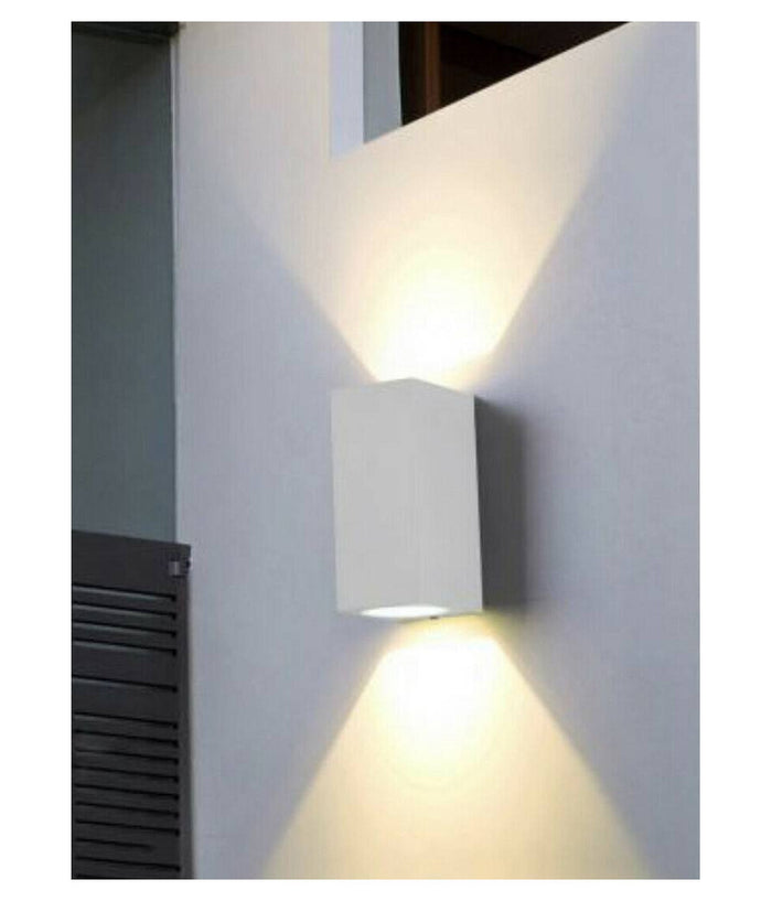 Applique Parete Doppia Emissione Attacco Gu10 Lampada Moderna Es55 Up & Down Ip65         