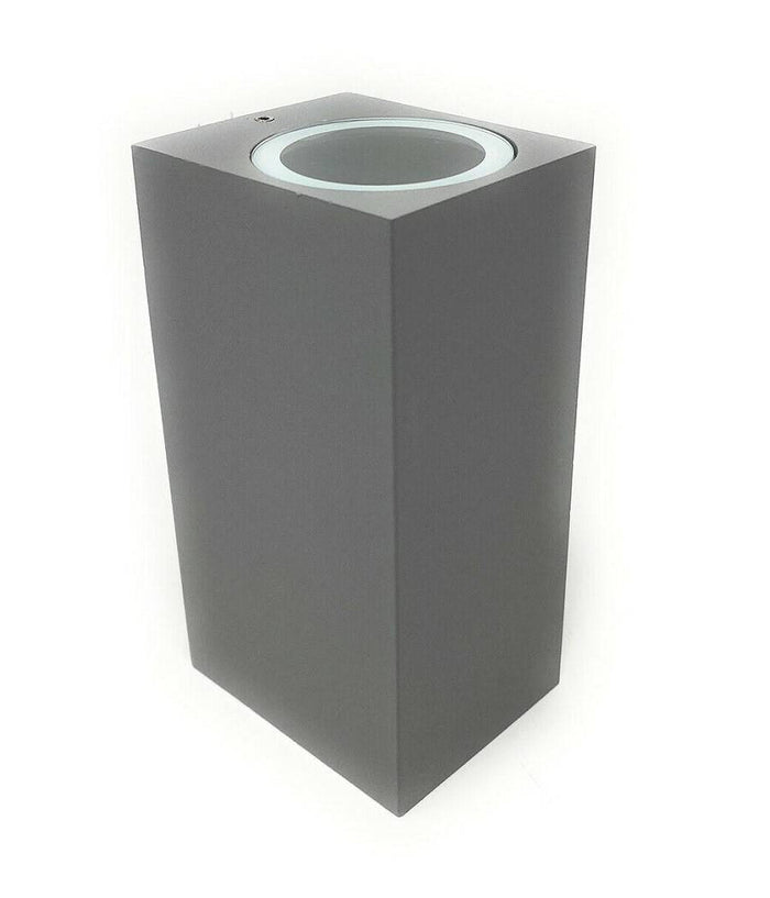 Applique Parete Doppia Emissione Attacco Gu10 Lampada Moderna Es55 Up & Down Ip65  Grigio       