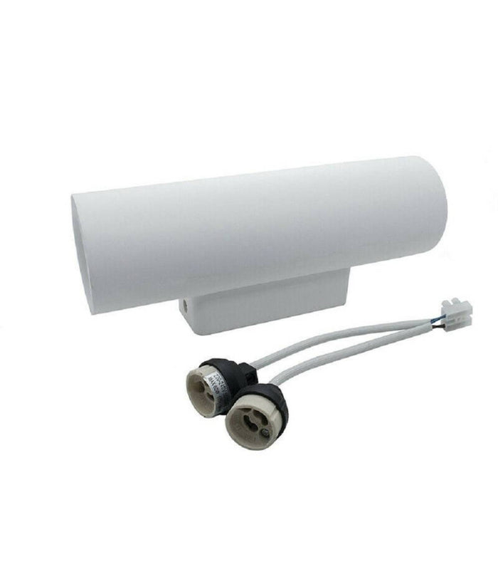 Applique Parete Doppia Emissione Up Down Gesso Verniciabile Cilindro Gu10 Gs-e50         