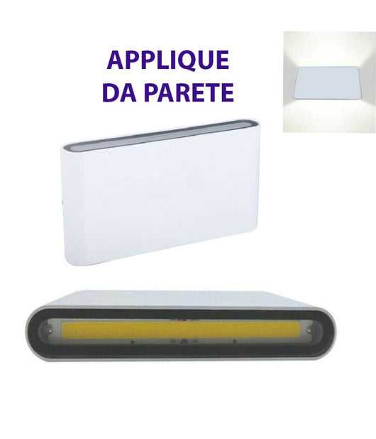 Applique Parete Doppio Fascio Led Cob 10w Faretto Esterno Luce Up And Down  -bianco Naturale      -