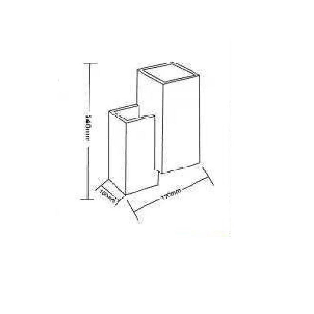 Trade Shop - Applique Parete In Gesso 2 Rettangoli Incastonati Bianco Ip20 Gs-e39 Verniciabile -