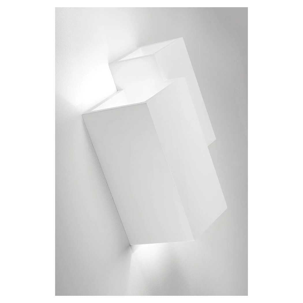 Trade Shop - Applique Parete In Gesso 2 Rettangoli Incastonati Bianco Ip20 Gs-e39 Verniciabile -