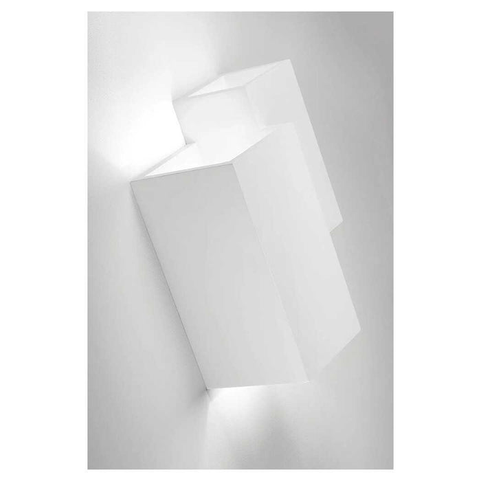 Trade Shop - Applique Parete In Gesso 2 Rettangoli Incastonati Bianco Ip20 Gs-e39 Verniciabile -