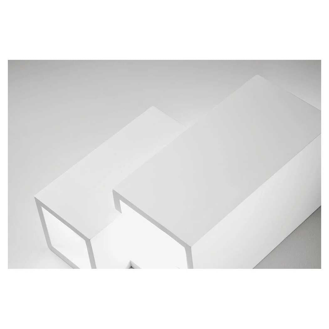 Trade Shop - Applique Parete In Gesso 2 Rettangoli Incastonati Bianco Ip20 Gs-e39 Verniciabile -