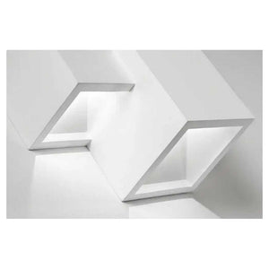 Trade Shop - Applique Parete In Gesso 2 Rettangoli Incastonati Bianco Ip20 Gs-e39 Verniciabile -