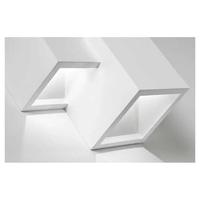 Trade Shop - Applique Parete In Gesso 2 Rettangoli Incastonati Bianco Ip20 Gs-e39 Verniciabile -