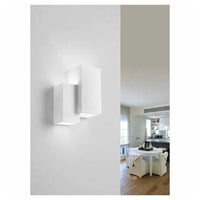 Trade Shop - Applique Parete In Gesso 2 Rettangoli Incastonati Bianco Ip20 Gs-e39 Verniciabile -