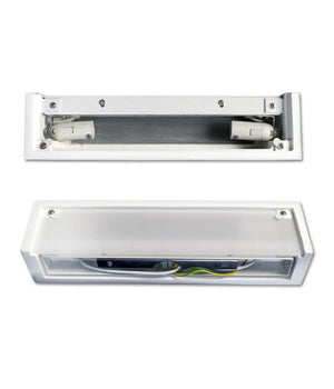 Applique Parete In Gesso Rettangolare Doppia Emissione E14 Verniciabile Ip20 E06         