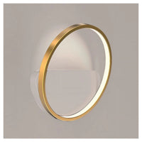 Trade Shop - Applique Parete Led 14w Cerchio Oro Lampada Tonda Design Moderno Luce 4000k 71255         