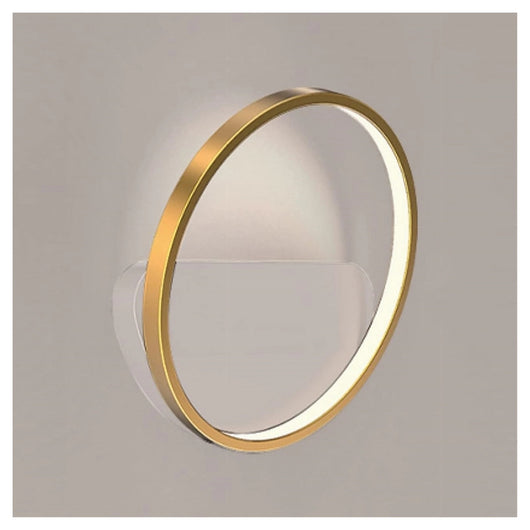 Trade Shop - Applique Parete Led 14w Cerchio Oro Lampada Tonda Design Moderno Luce 4000k 71255         