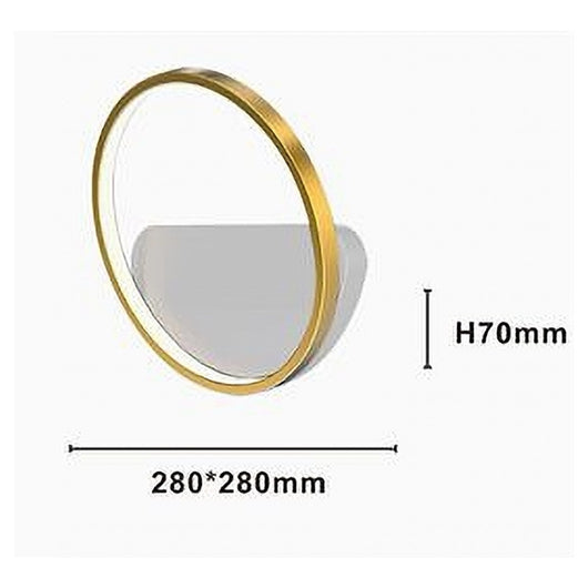 Trade Shop - Applique Parete Led 14w Cerchio Oro Lampada Tonda Design Moderno Luce 4000k 71255         