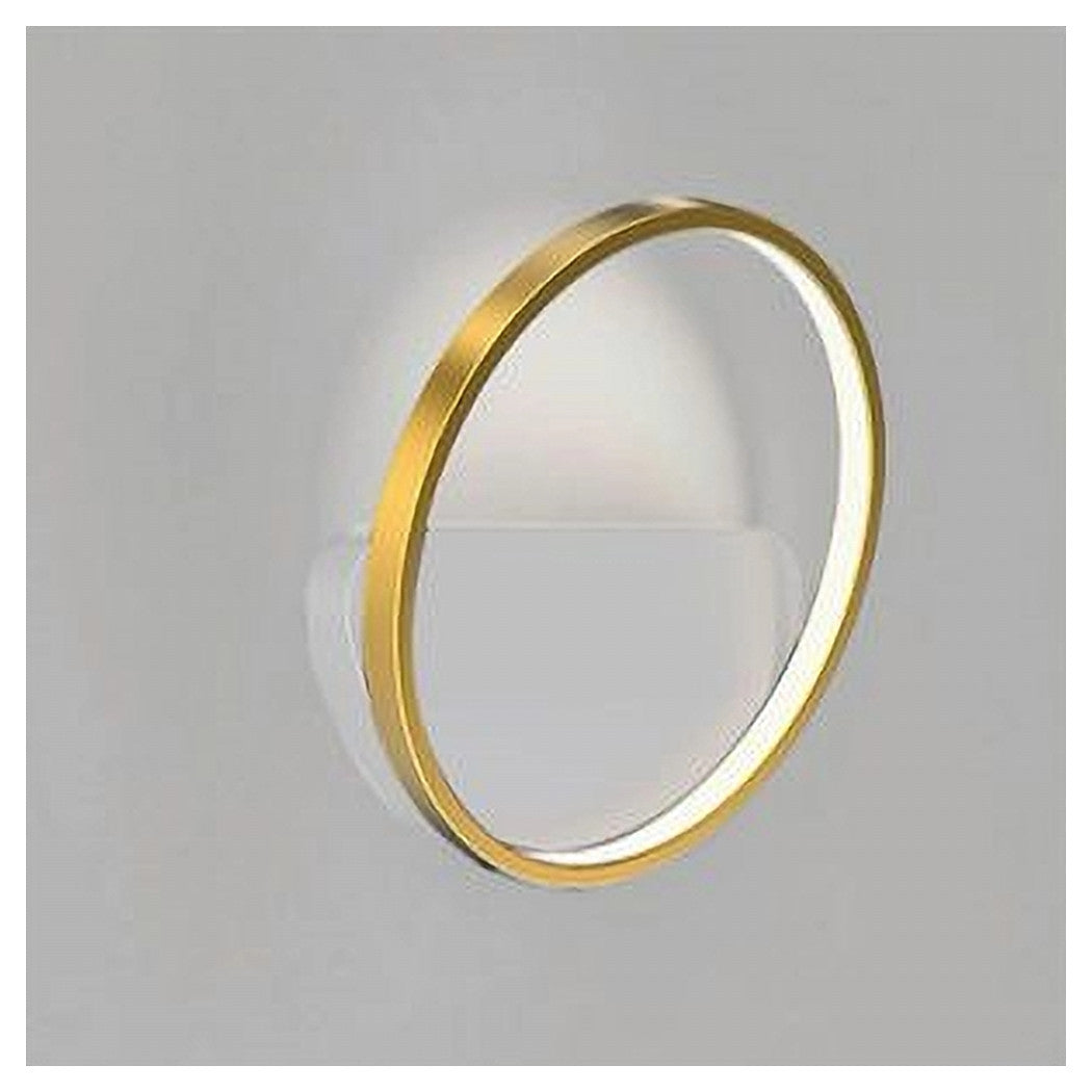Trade Shop - Applique Parete Led 14w Cerchio Oro Lampada Tonda Design Moderno Luce 6500k 71262         