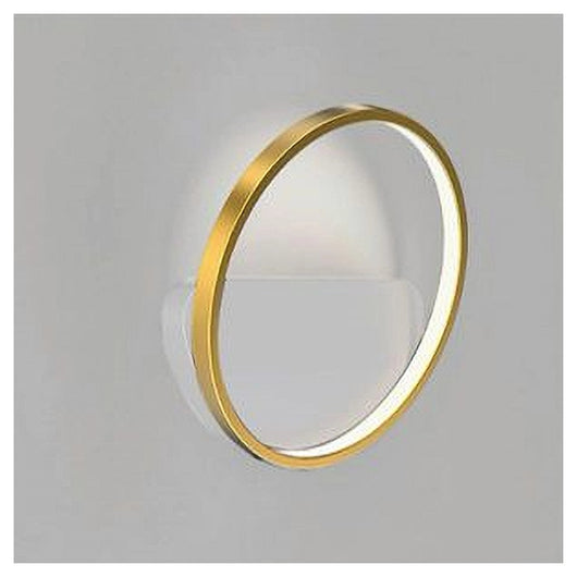 Trade Shop - Applique Parete Led 14w Cerchio Oro Lampada Tonda Design Moderno Luce 6500k 71262         