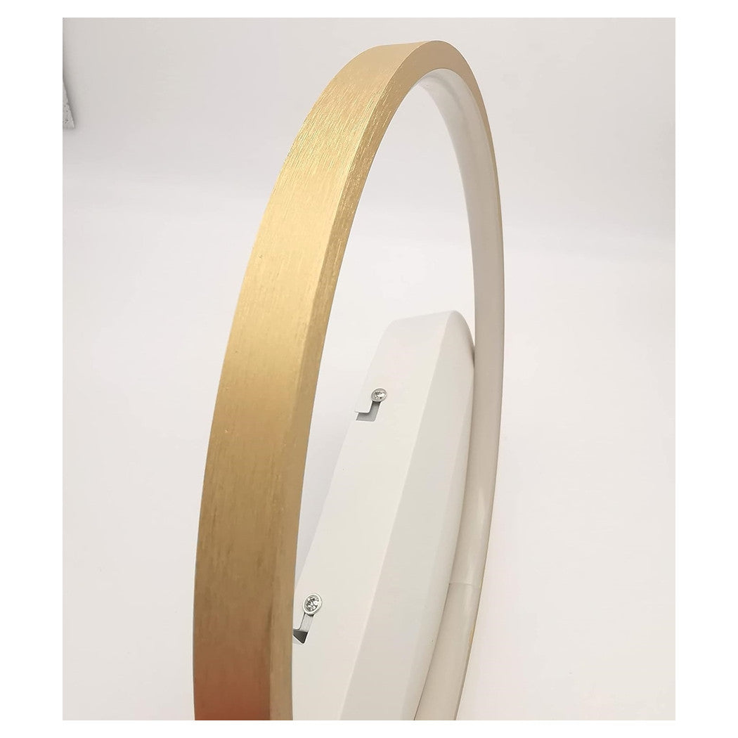 Trade Shop - Applique Parete Led 14w Cerchio Oro Lampada Tonda Design Moderno Luce 6500k 71262         