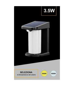 Applique Parete Led Luce 3000k 6500k Pannello Solare Sensore Movimento Yh0619-pir  -bianco Freddo      -