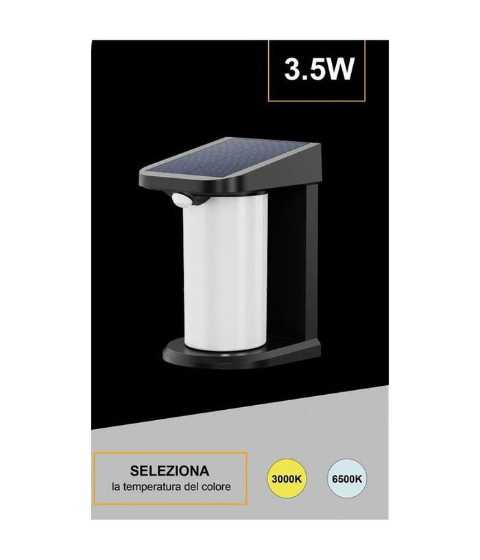 Applique Parete Led Luce 3000k 6500k Pannello Solare Sensore Movimento Yh0619-pir         