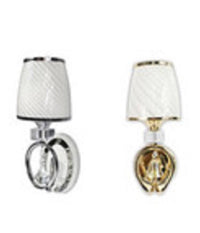 Applique Parete Lumetto Muro Attacco E27 Oro Argento Abat Jour Lume In Vetro E18         